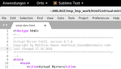 Working on Virtual Mirror HTML5 version 0.7